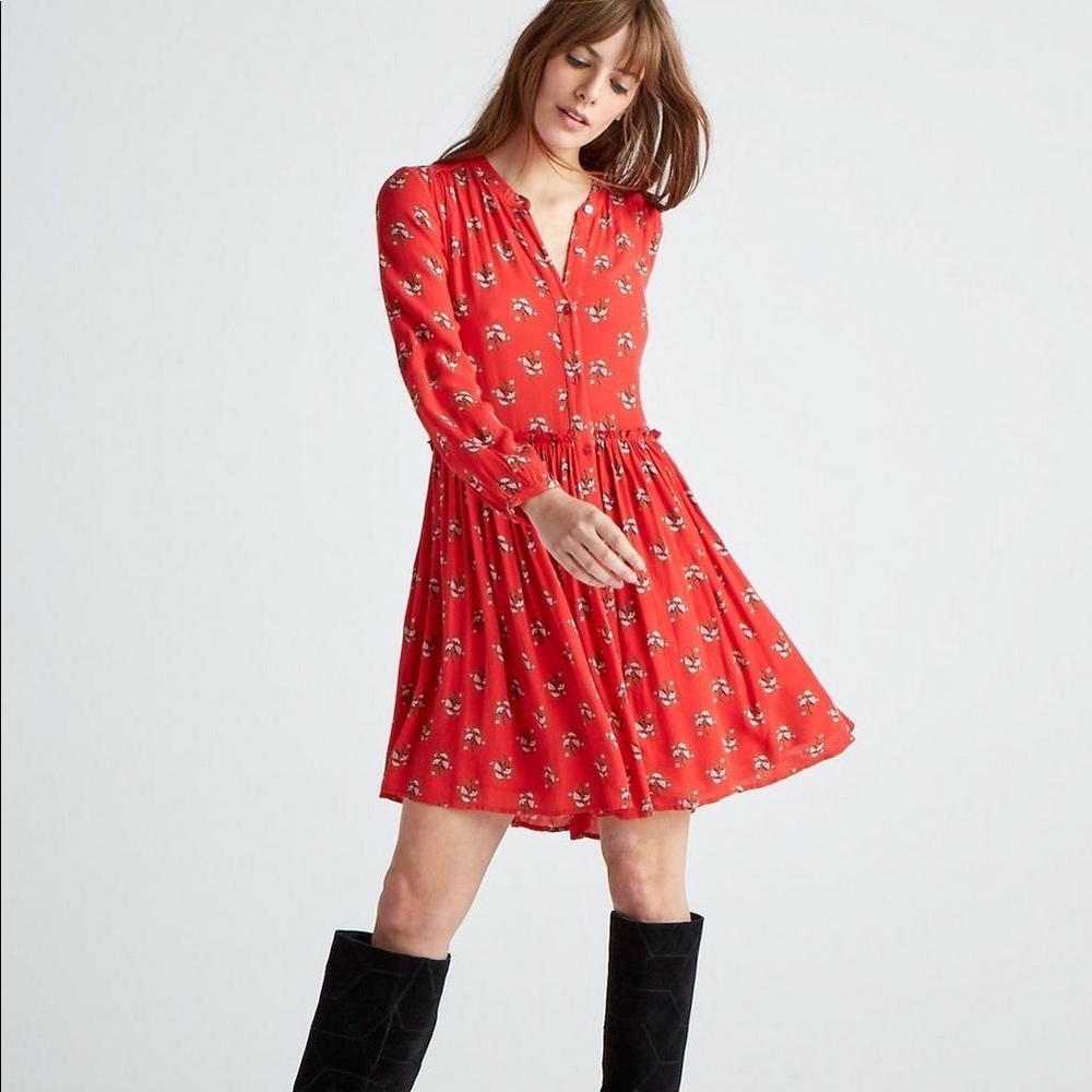 NWT Lucky Brand Lola Floral Shirt Dress